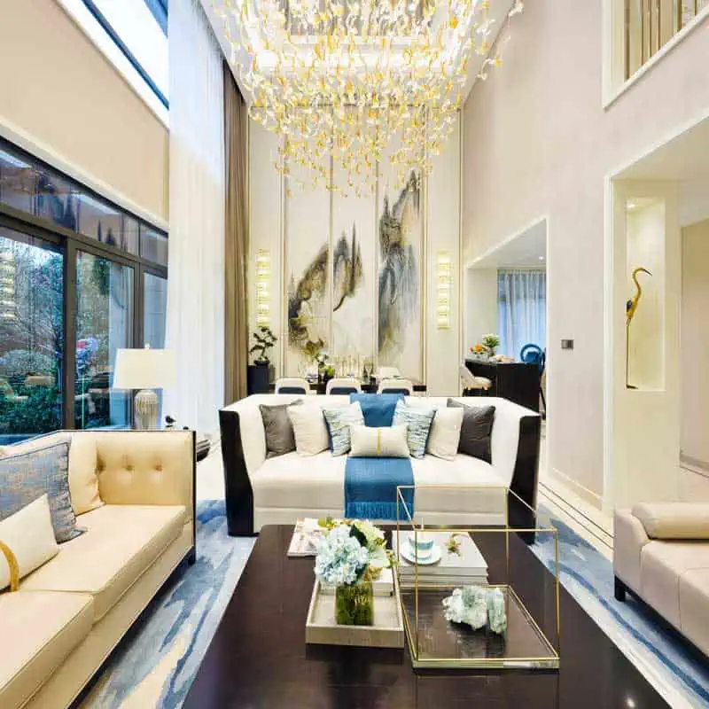 Stunning elegant home interior in blue