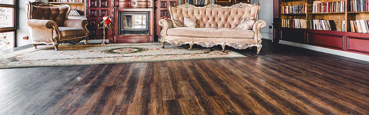 Elegant wood floors in a home study